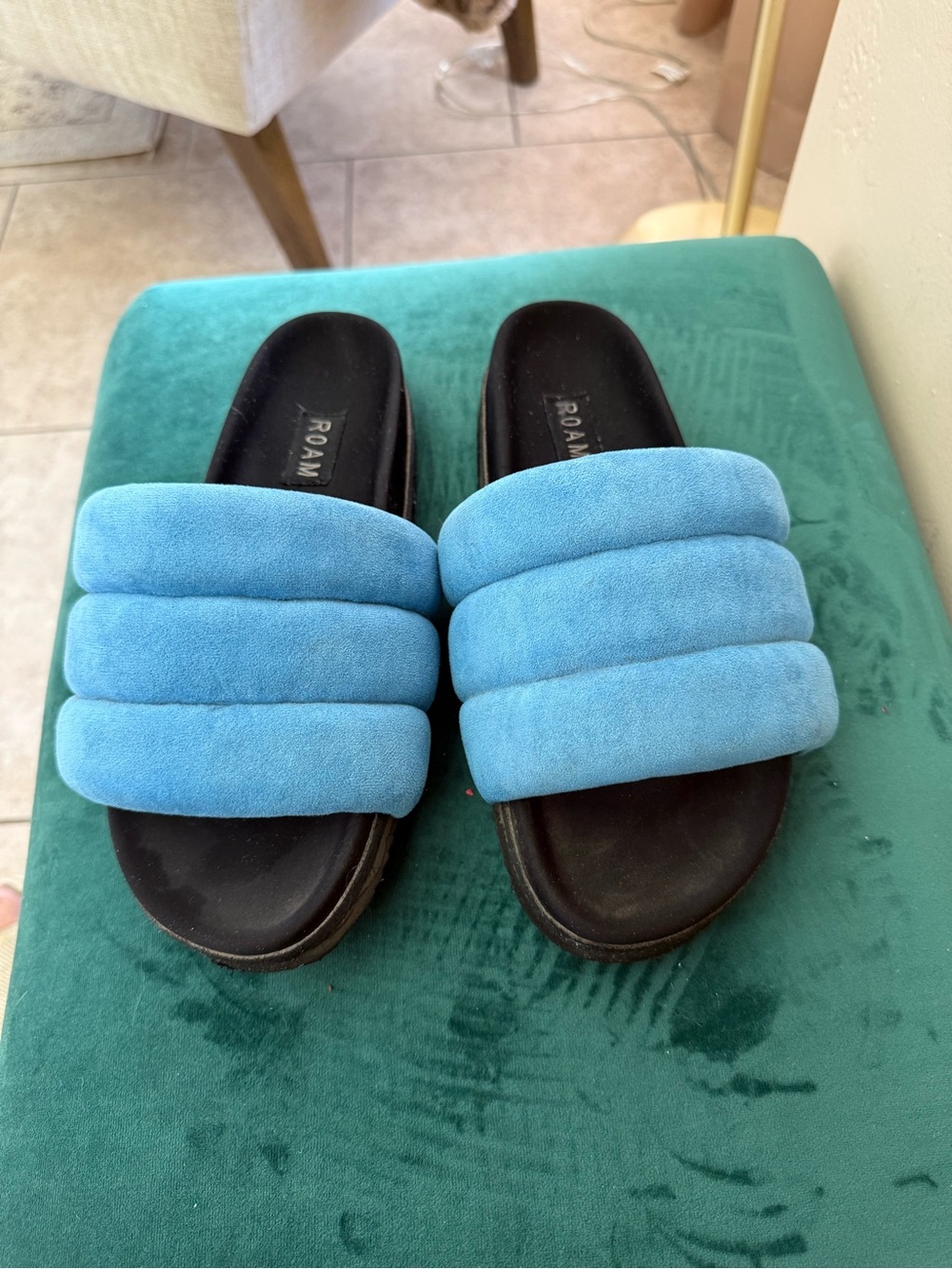 Roam Soft Blue Padded Slide Sandals